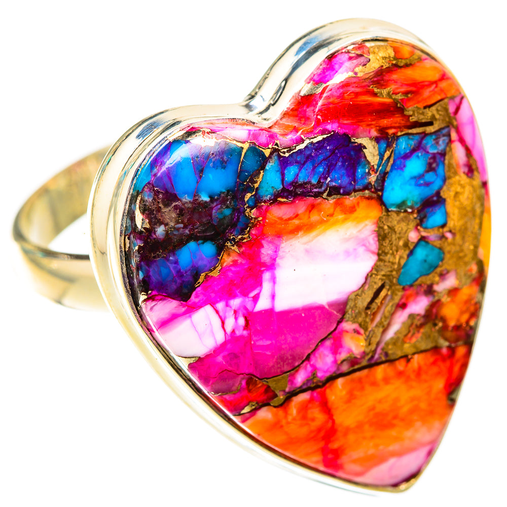 Kingman Pink Dahlia Turquoise Rings handcrafted by Anasilvercos - RING119111 - Photo 2