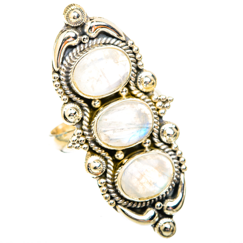 Rainbow Moonstone Rings handcrafted by Anasilvercos - RING119138 - Photo 2