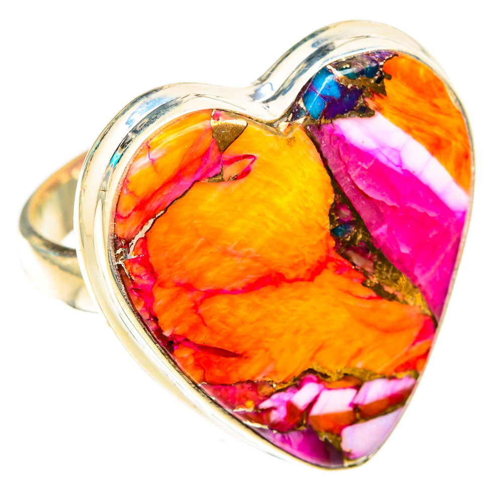 Kingman Pink Dahlia Turquoise Rings handcrafted by Anasilvercos - RING119141 - Photo 2