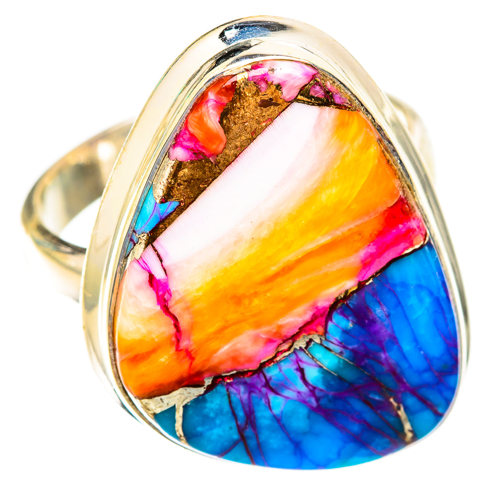 Kingman Pink Dahlia Turquoise Rings handcrafted by Anasilvercos - RING119142 - Photo 2