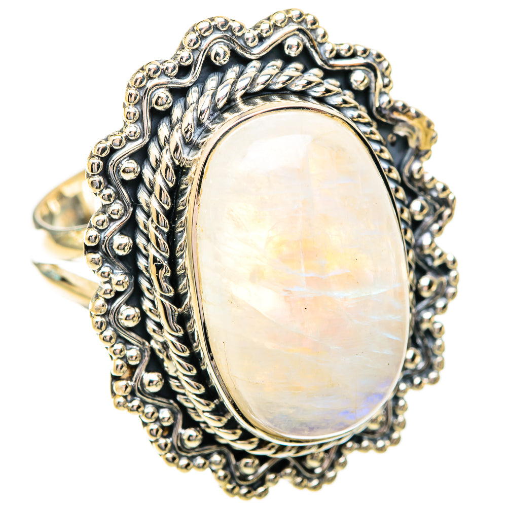 Rainbow Moonstone Rings handcrafted by Anasilvercos - RING119168 - Photo 2