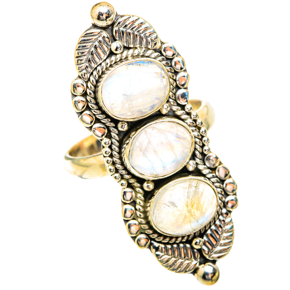 Rainbow Moonstone Rings handcrafted by Anasilvercos - RING119169 - Photo 2