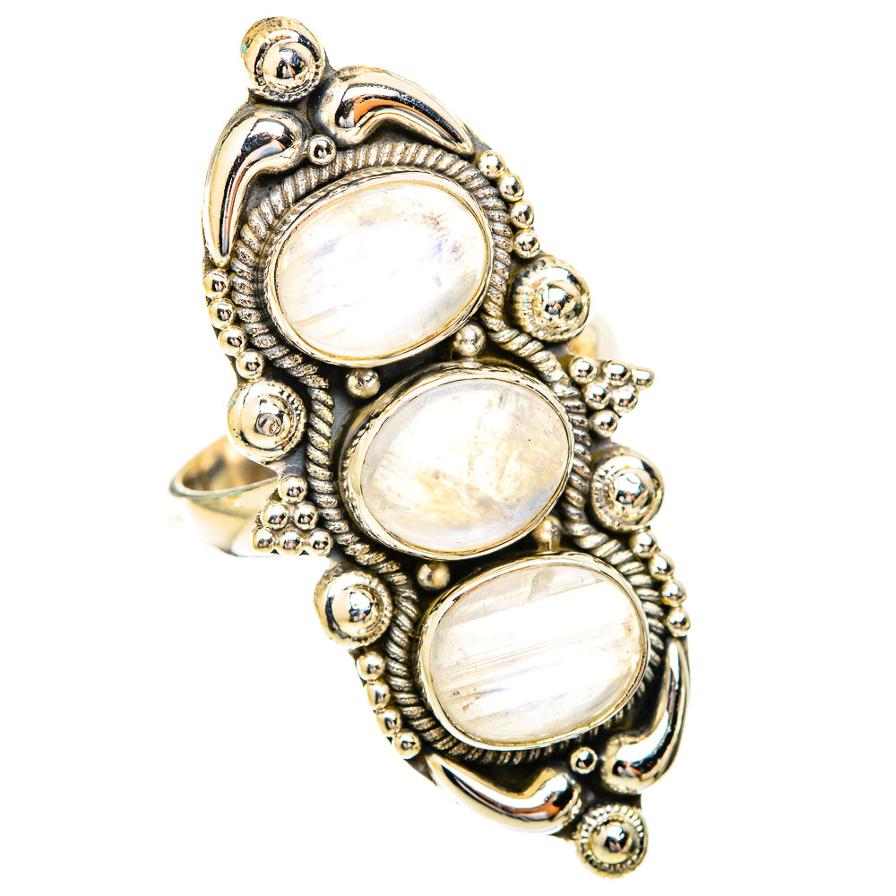 Rainbow Moonstone Rings handcrafted by Anasilvercos - RING119170 - Photo 2