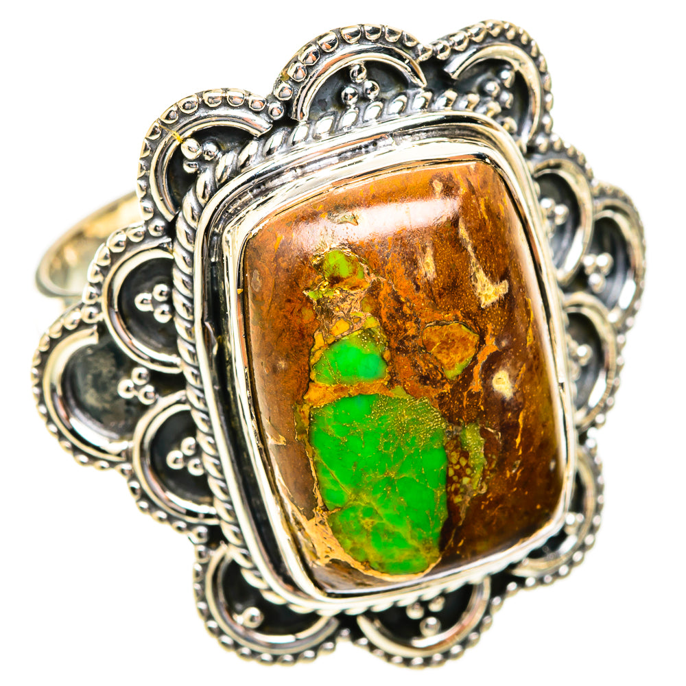 Green Copper Composite Turquoise Rings handcrafted by Anasilvercos - RING119184 - Photo 2
