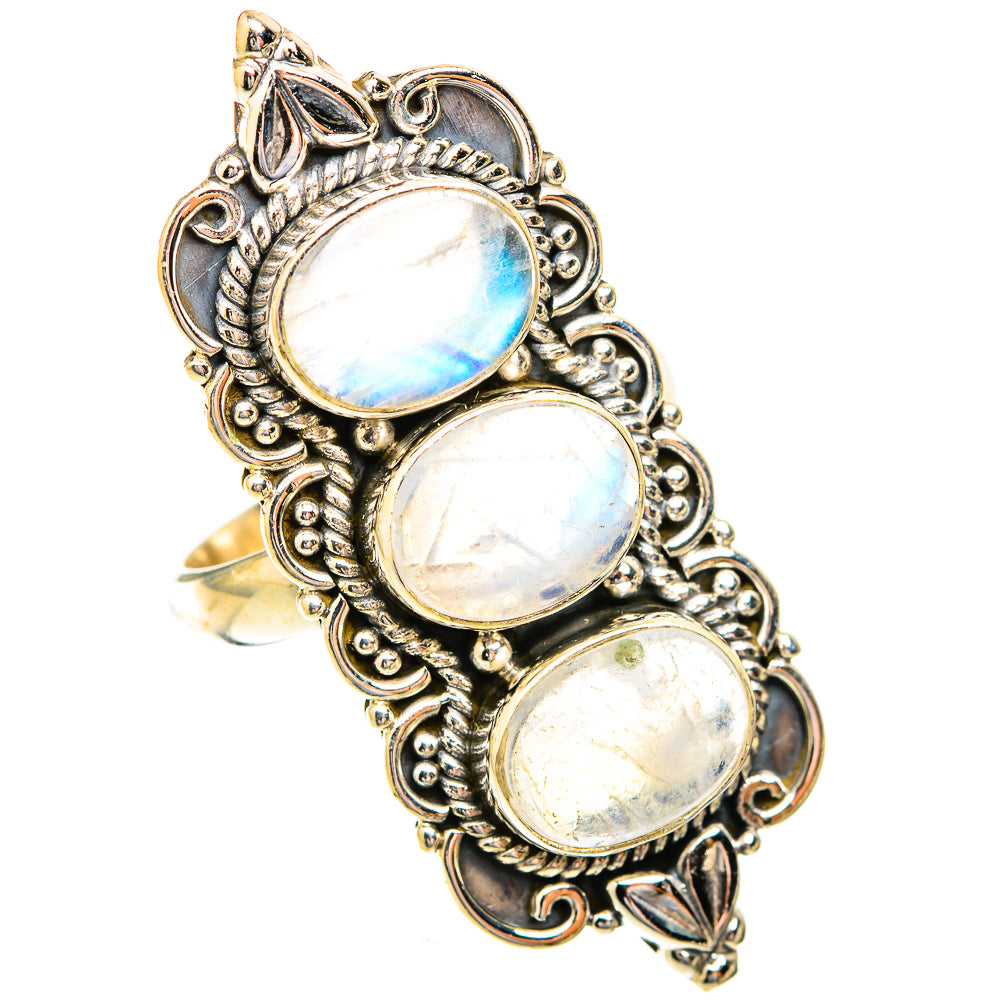 Rainbow Moonstone Rings handcrafted by Anasilvercos - RING119191 - Photo 2