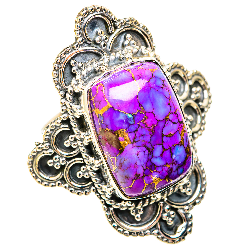 Purple Copper Composite Turquoise Rings handcrafted by Anasilvercos - RING119202 - Photo 2