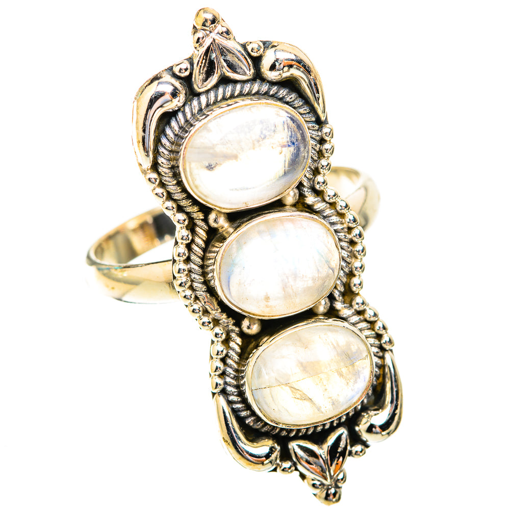 Rainbow Moonstone Rings handcrafted by Anasilvercos - RING119205 - Photo 2