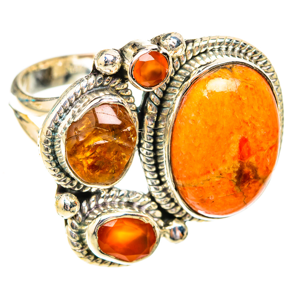 Sponge Coral, Carnelian Rings handcrafted by Anasilvercos - RING119223 - Photo 2