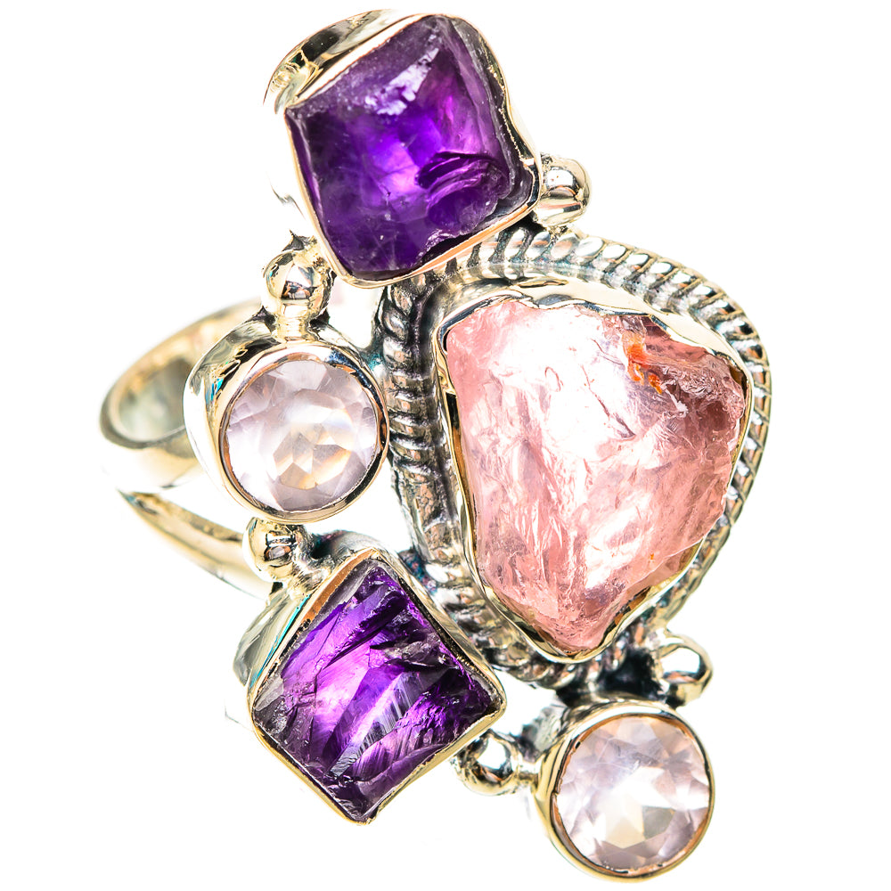 Rose Quartz, Amethyst Rings handcrafted by Anasilvercos - RING119235 - Photo 2