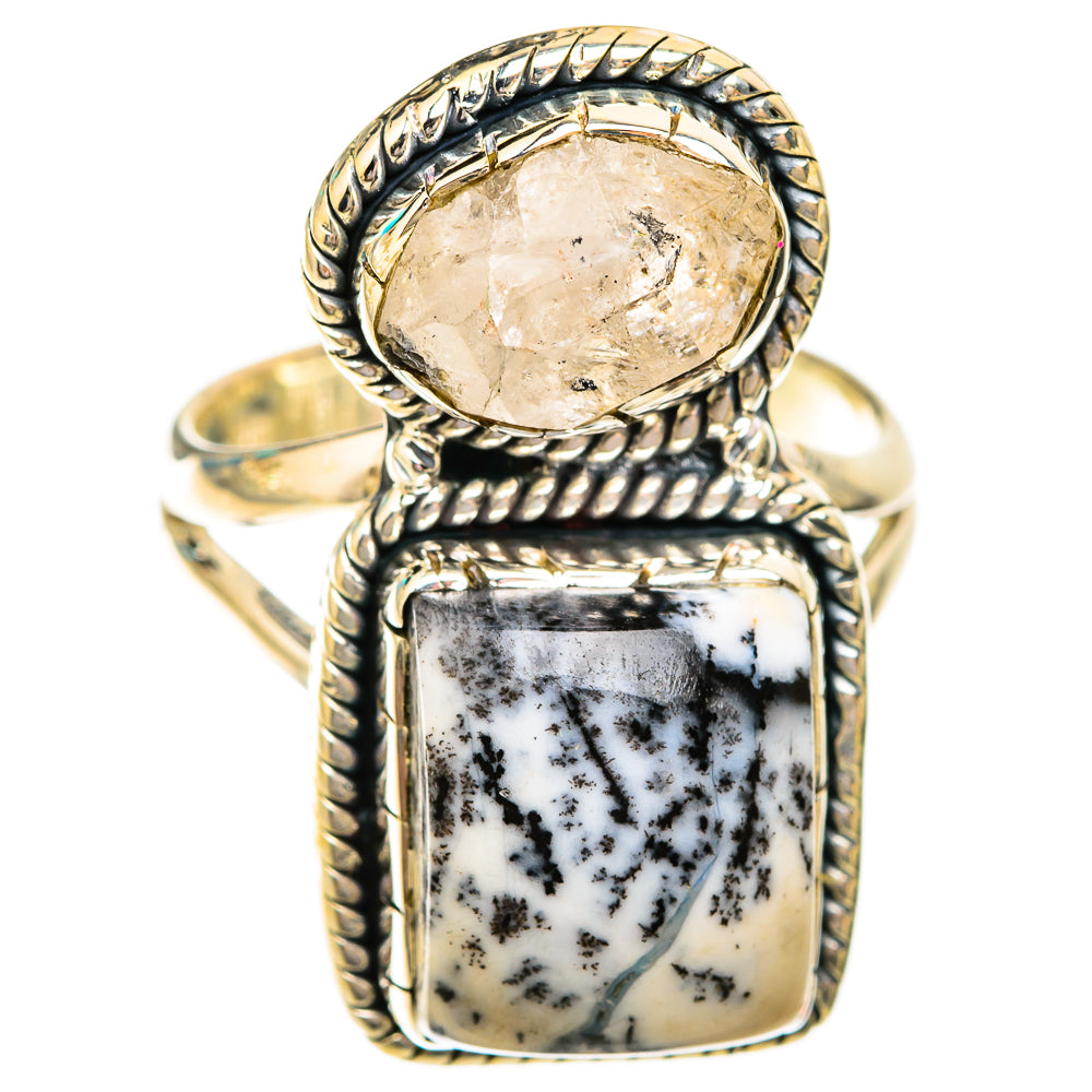 Dendritic Opal, Herkimer Diamond Rings handcrafted by Anasilvercos - RING119263 - Photo 2