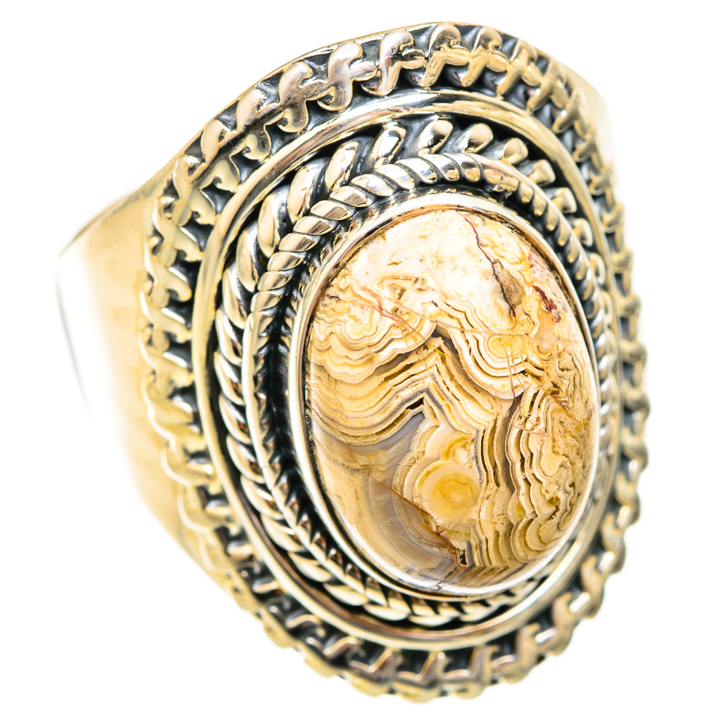 Laguna Lace Agate Rings handcrafted by Anasilvercos - RING119304 - Photo 2
