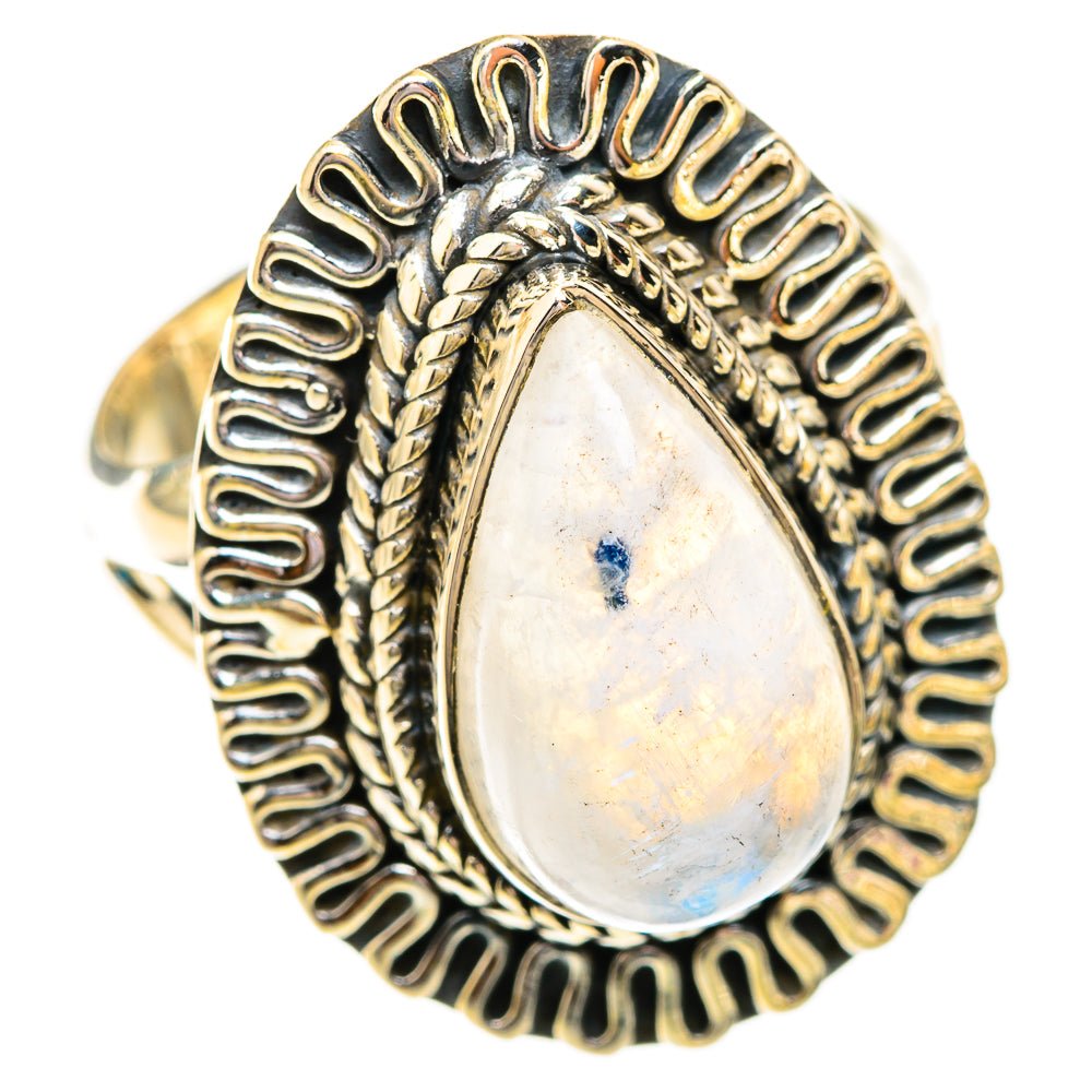 Rainbow Moonstone Rings handcrafted by Anasilvercos - RING119315 - Photo 2