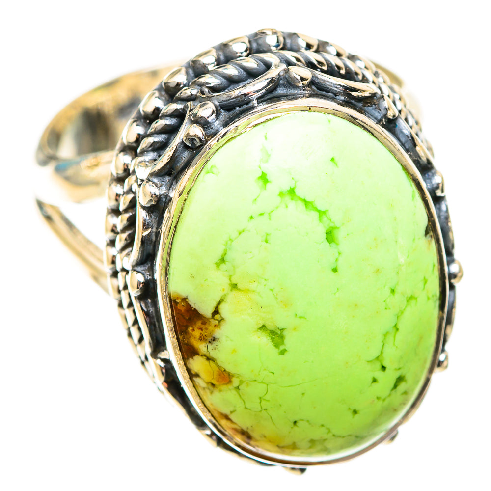 Lemon Chrysoprase Rings handcrafted by Anasilvercos - RING119326 - Photo 2