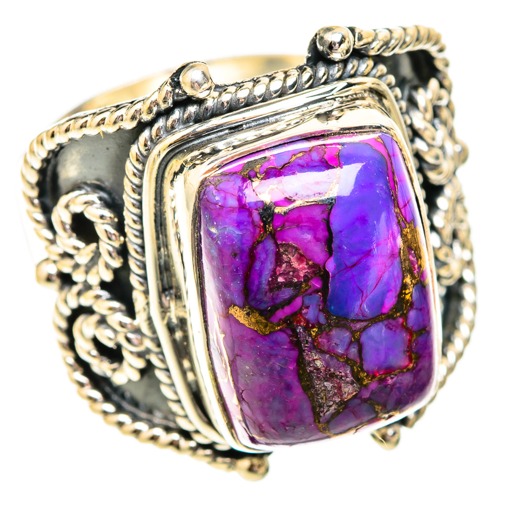 Purple Copper Composite Turquoise Rings handcrafted by Anasilvercos - RING119335 - Photo 2