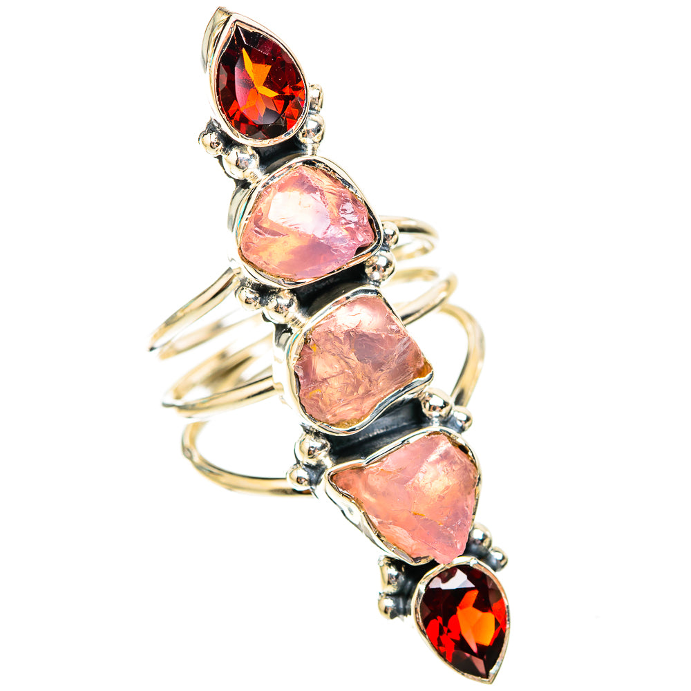 Rose Quartz, Garnet Rings handcrafted by Anasilvercos - RING119364 - Photo 2