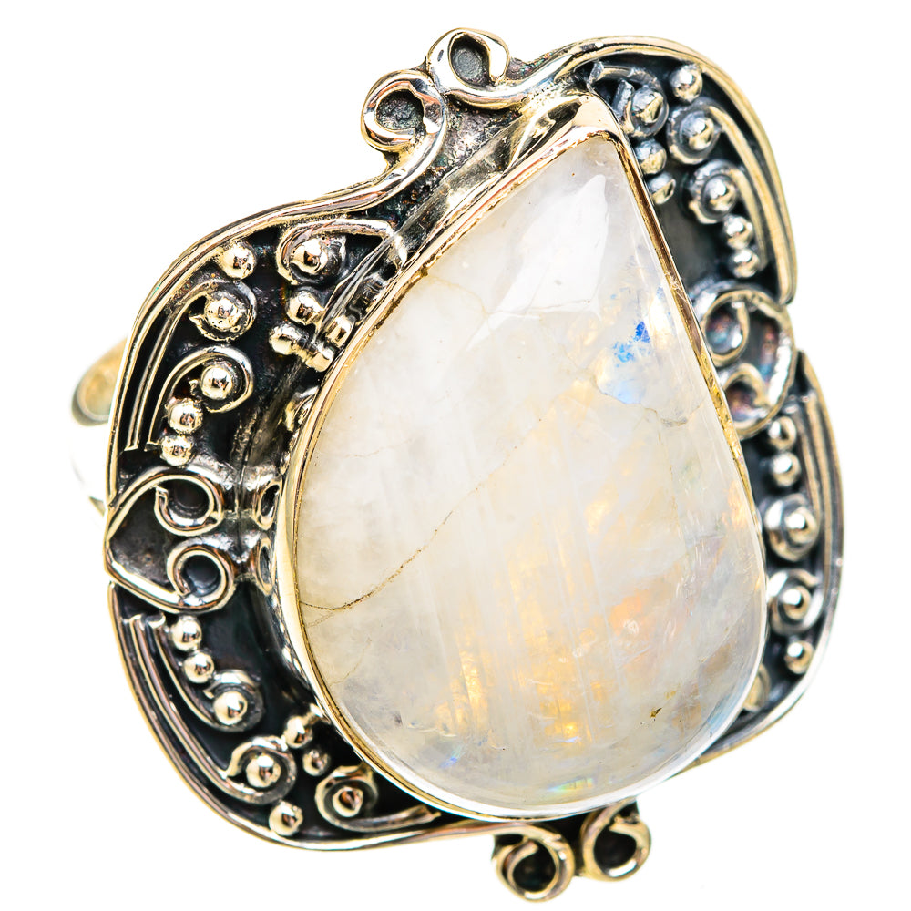 Rainbow Moonstone Rings handcrafted by Anasilvercos - RING119372 - Photo 2