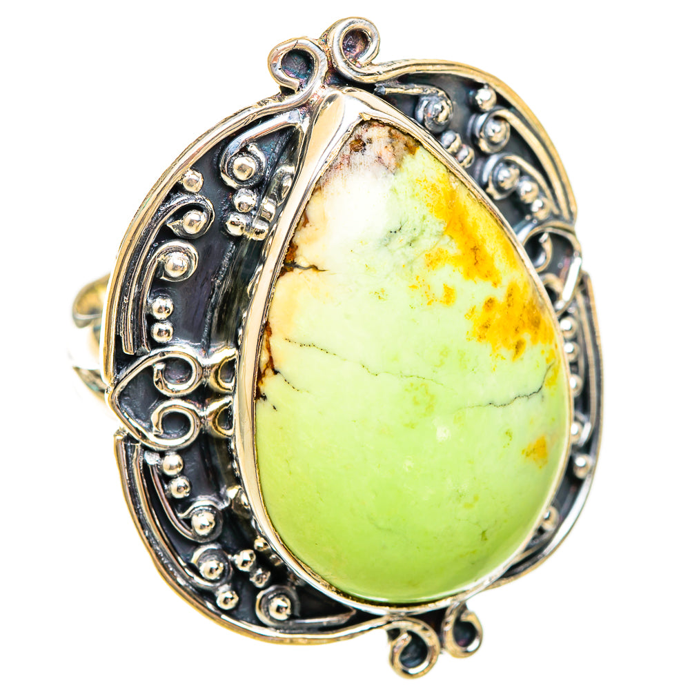 Lemon Chrysoprase Rings handcrafted by Anasilvercos - RING119393 - Photo 2