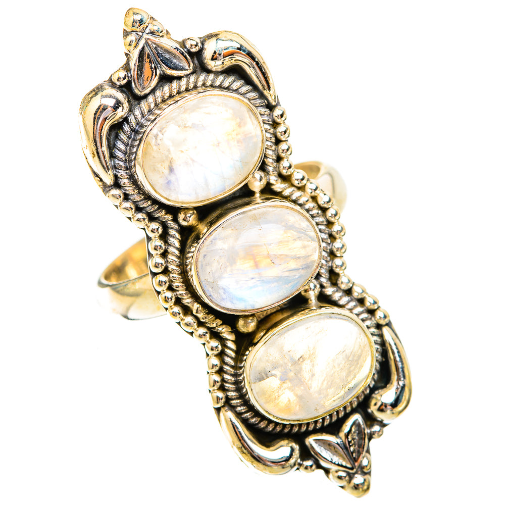 Rainbow Moonstone Rings handcrafted by Anasilvercos - RING119423 - Photo 2
