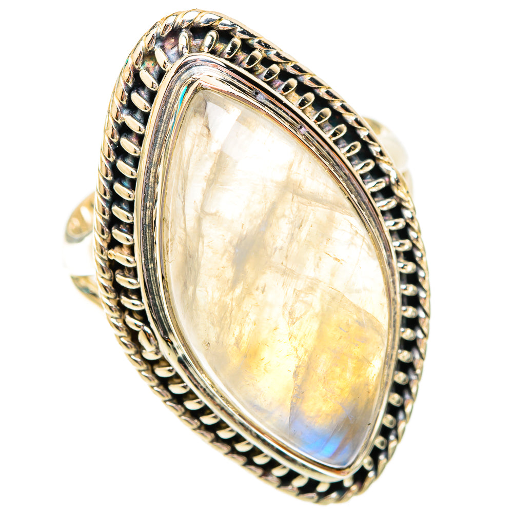 Rainbow Moonstone Rings handcrafted by Anasilvercos - RING119460 - Photo 2