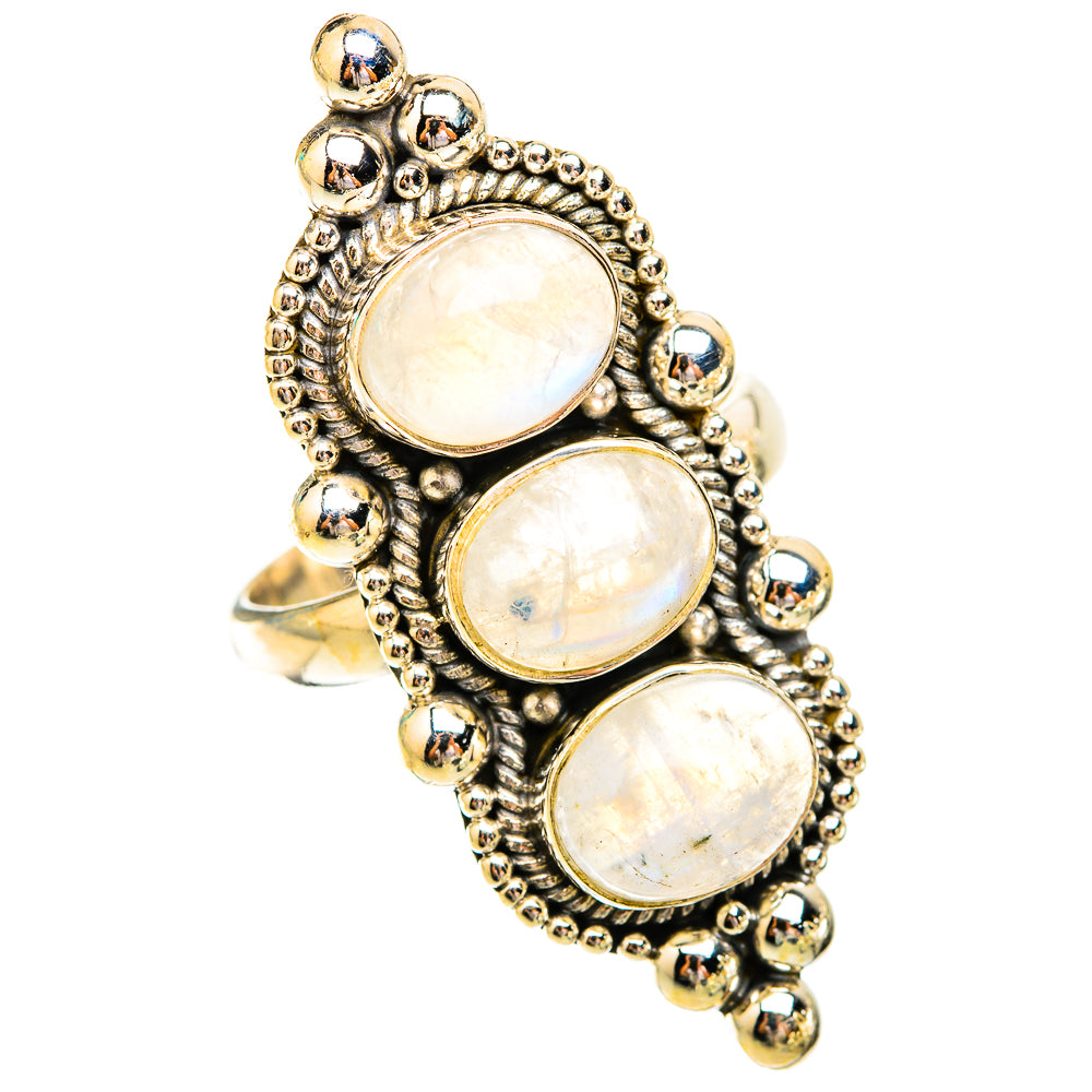 Rainbow Moonstone Rings handcrafted by Anasilvercos - RING119463 - Photo 2