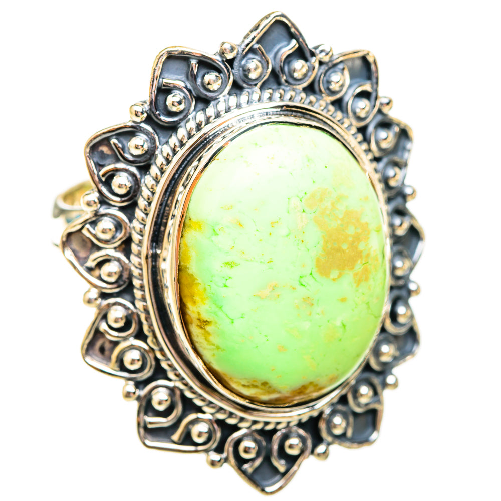 Lemon Chrysoprase Rings handcrafted by Anasilvercos - RING119474 - Photo 2