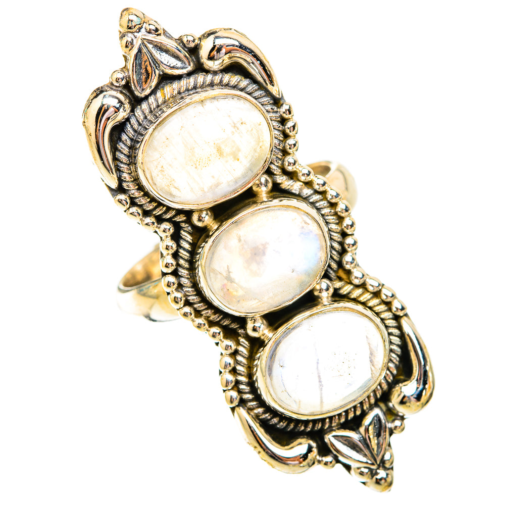 Rainbow Moonstone Rings handcrafted by Anasilvercos - RING119499 - Photo 2