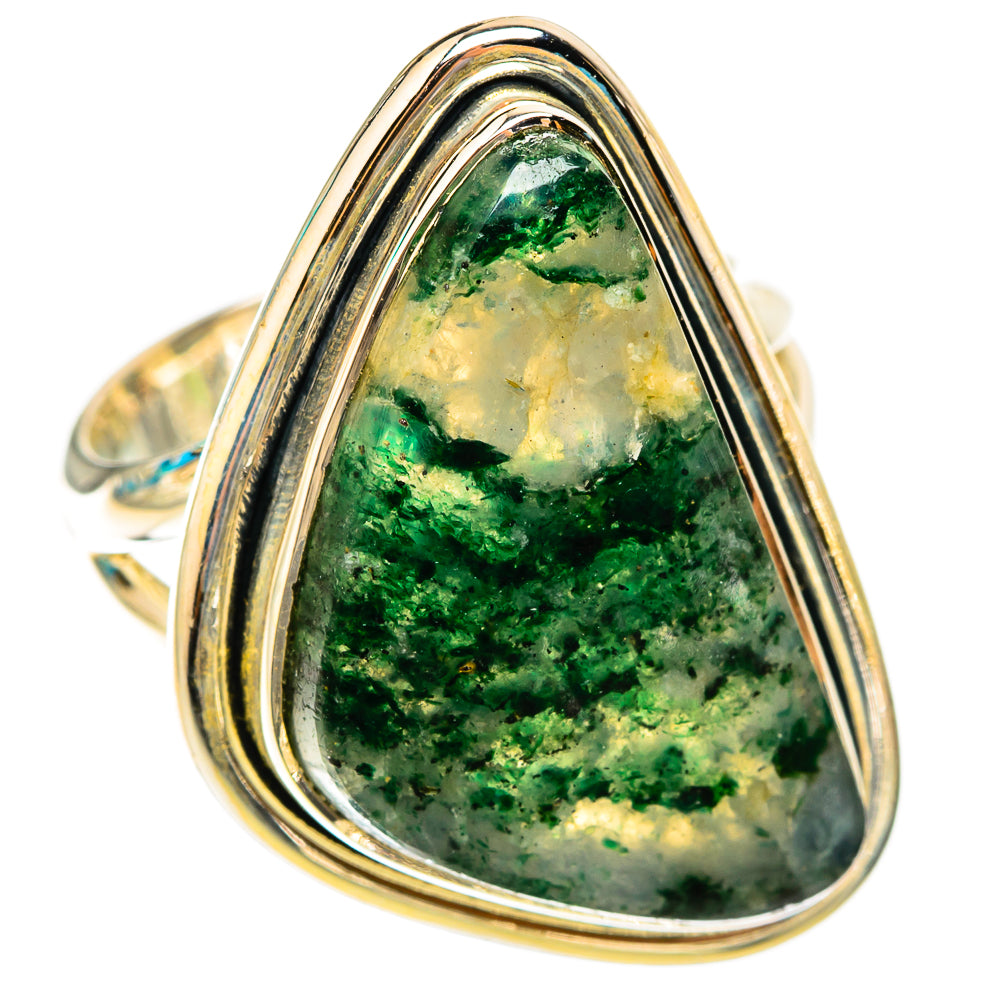 Green Moss Agate Rings handcrafted by Anasilvercos - RING119516 - Photo 2