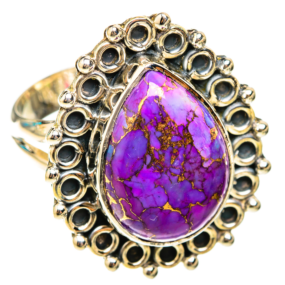 Purple Copper Composite Turquoise Rings handcrafted by Anasilvercos - RING119529 - Photo 2