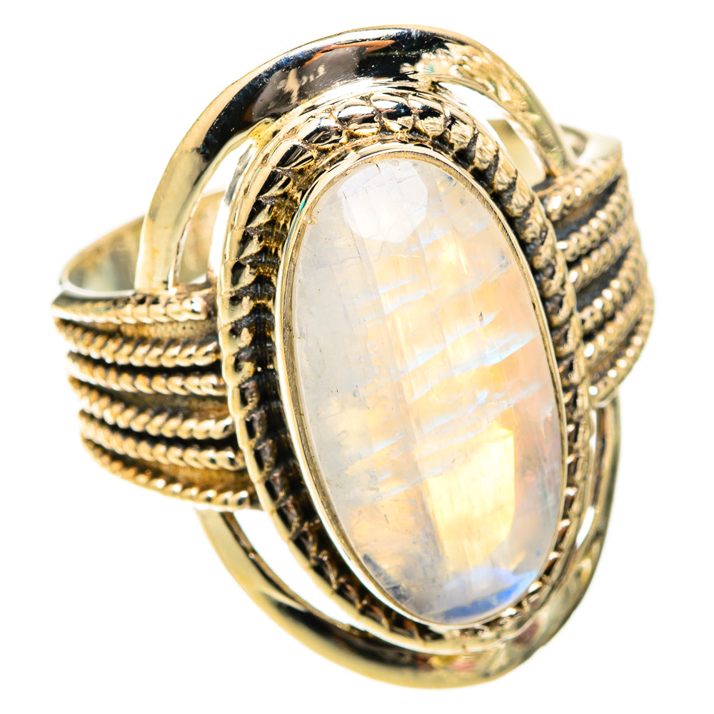 Rainbow Moonstone Rings handcrafted by Anasilvercos - RING119586 - Photo 2