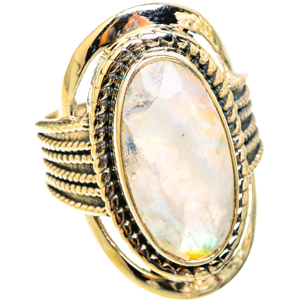 Rainbow Moonstone Rings handcrafted by Anasilvercos - RING119611 - Photo 2