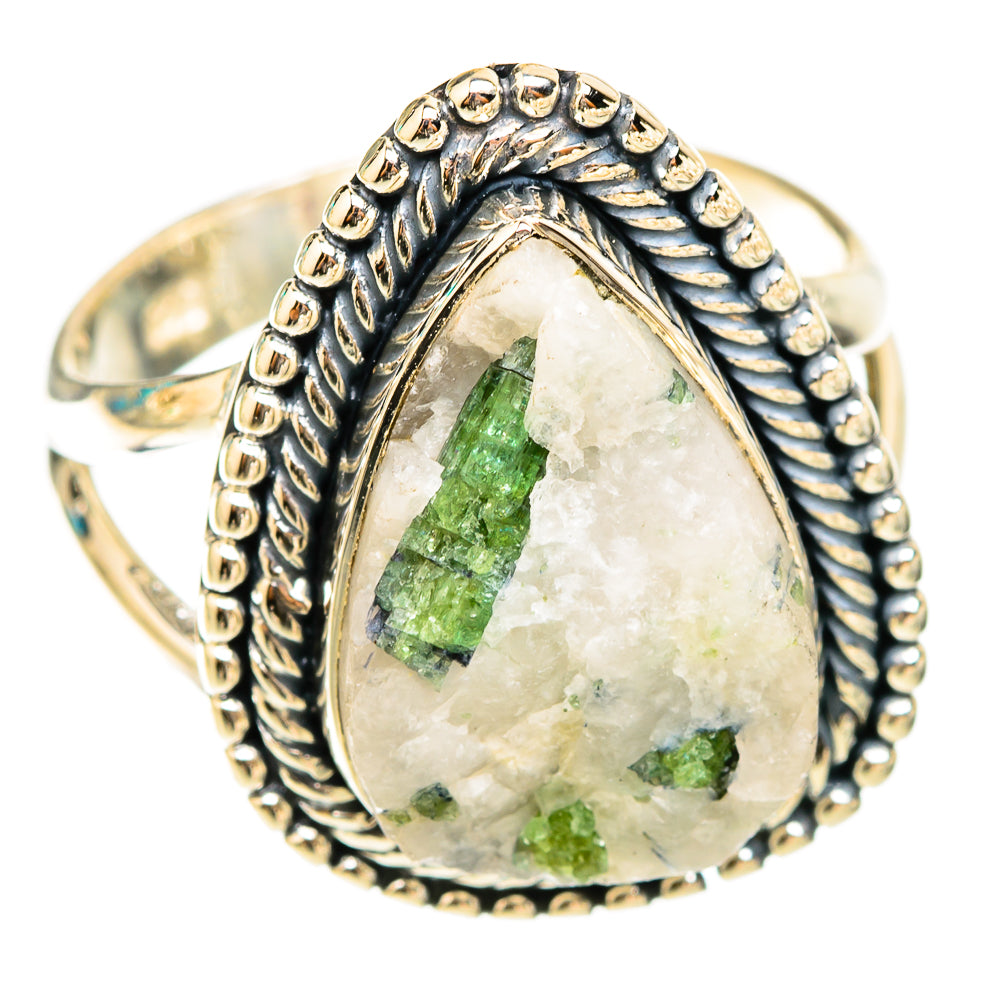 Green Tourmaline In Quartz Rings handcrafted by Anasilvercos - RING119619 - Photo 2