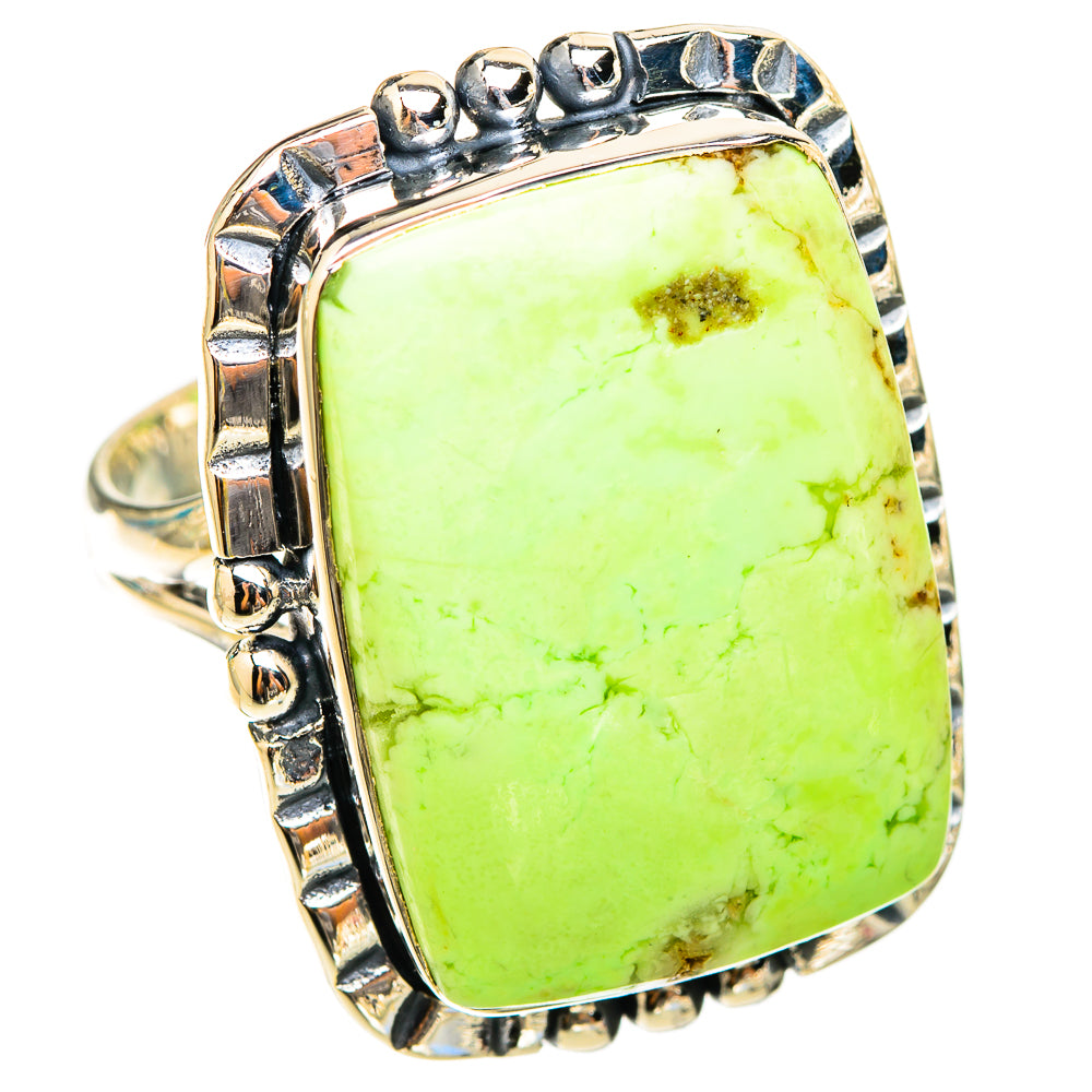 Lemon Chrysoprase Rings handcrafted by Anasilvercos - RING119697 - Photo 2