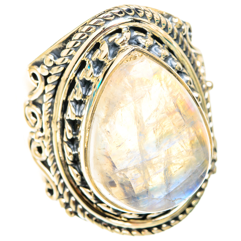 Rainbow Moonstone Rings handcrafted by Anasilvercos - RING119720 - Photo 2