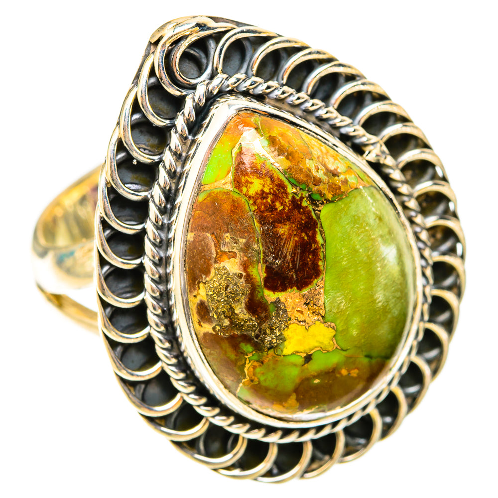 Green Copper Composite Turquoise Rings handcrafted by Anasilvercos - RING119748 - Photo 2