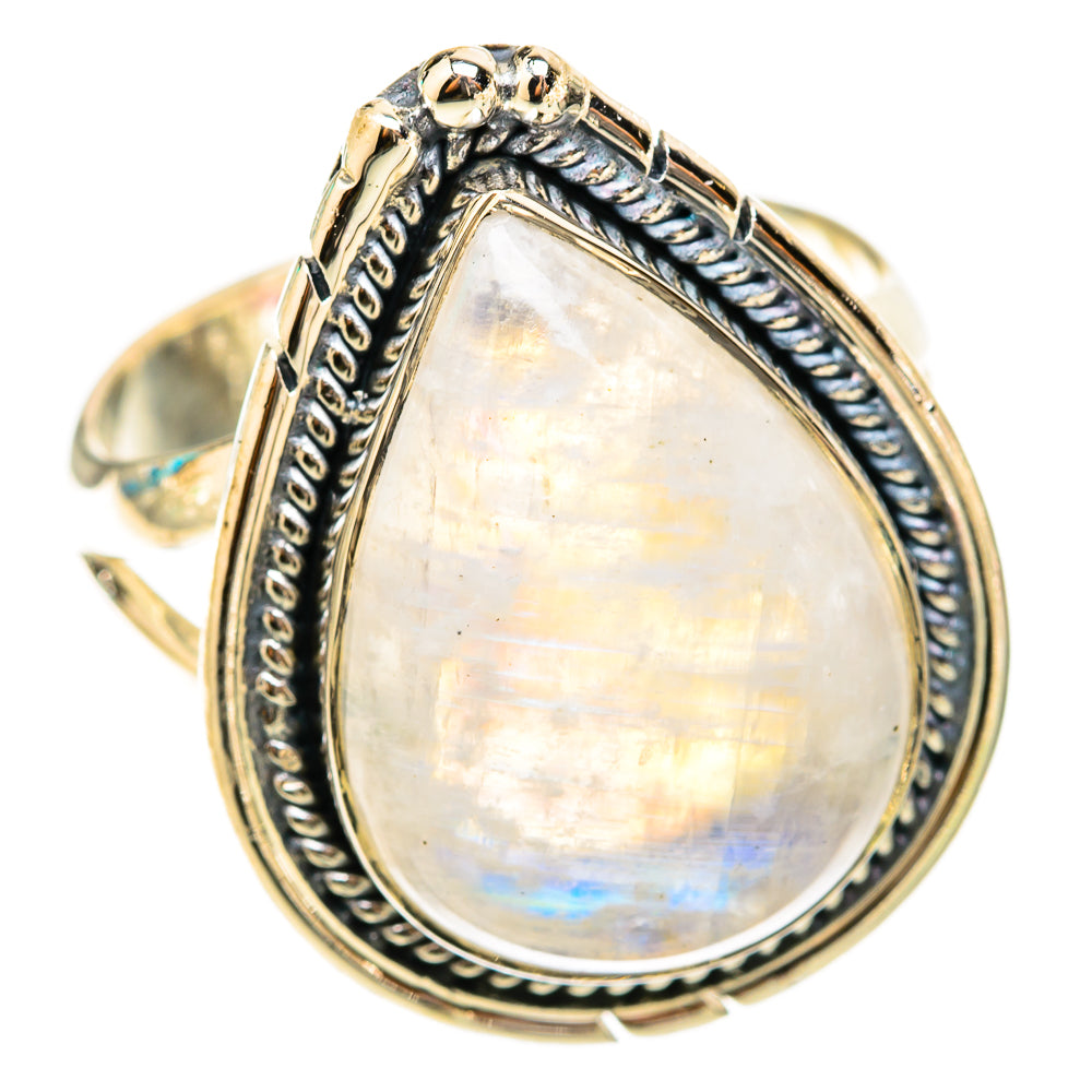 Rainbow Moonstone Rings handcrafted by Anasilvercos - RING119766 - Photo 2