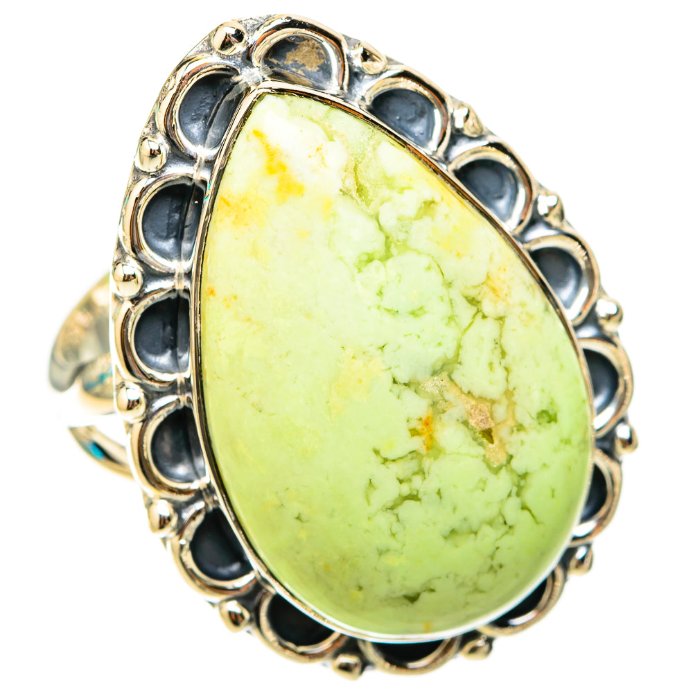 Lemon Chrysoprase Rings handcrafted by Anasilvercos - RING119780 - Photo 2