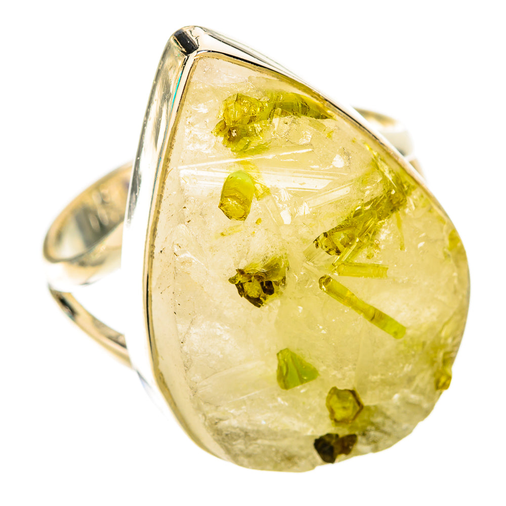 Green Tourmaline In Quartz Rings handcrafted by Anasilvercos - RING119785 - Photo 2