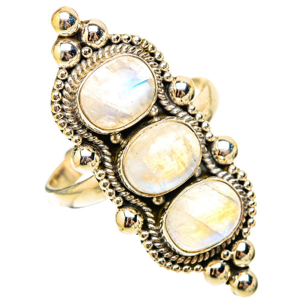 Rainbow Moonstone Rings handcrafted by Anasilvercos - RING119804 - Photo 2