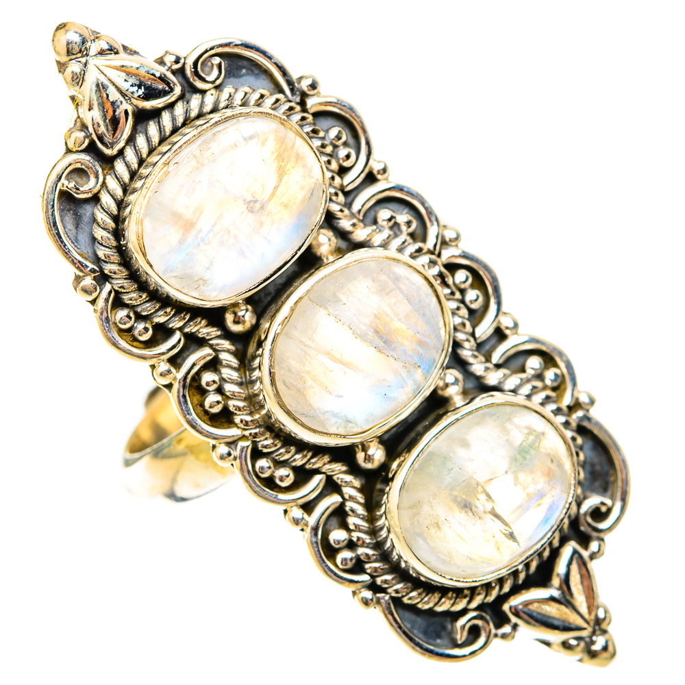 Rainbow Moonstone Rings handcrafted by Anasilvercos - RING119805 - Photo 2