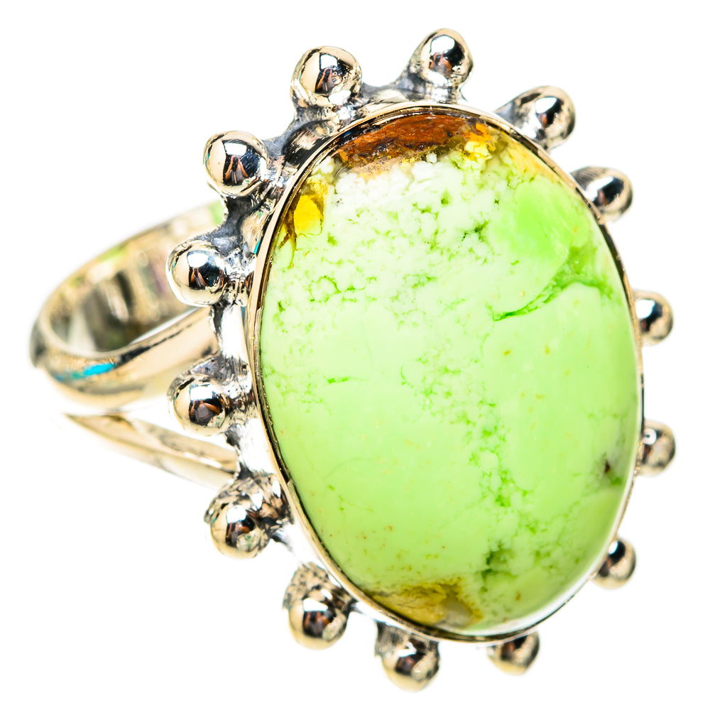 Lemon Chrysoprase Rings handcrafted by Anasilvercos - RING119823 - Photo 2