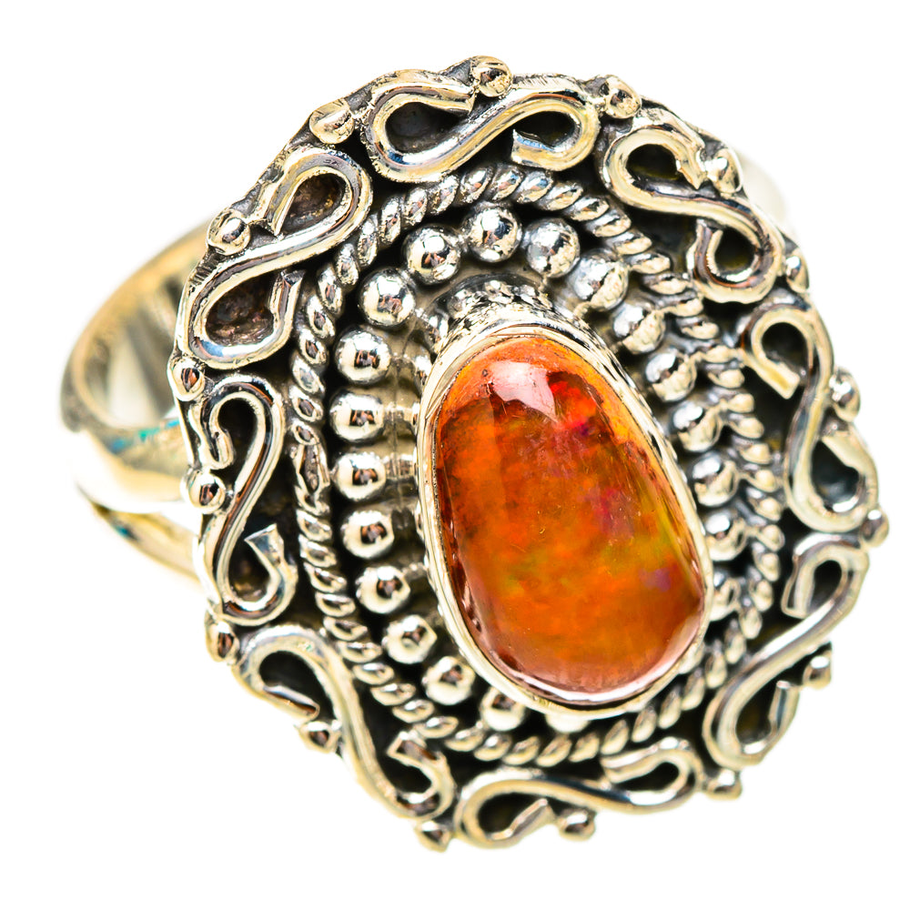 Mexican Fire Opal Rings handcrafted by Anasilvercos - RING119869 - Photo 2
