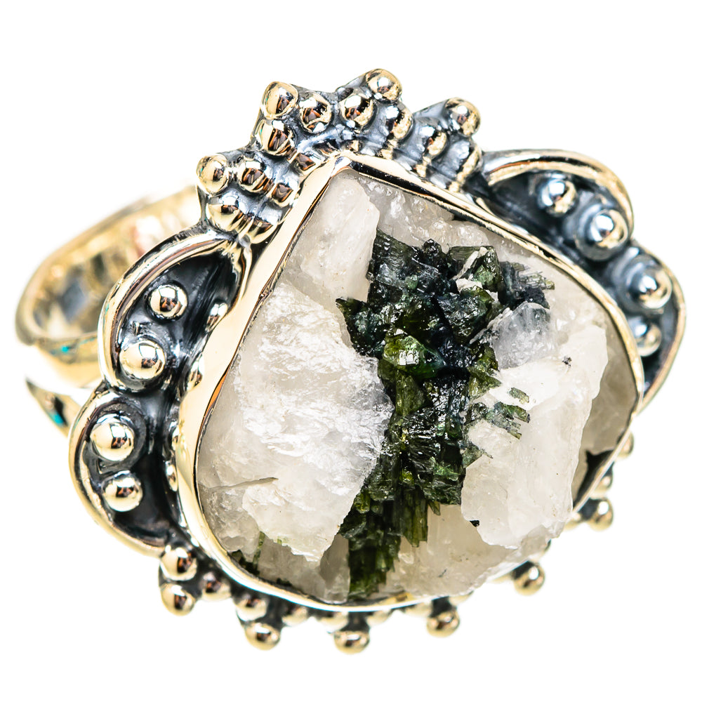 Green Tourmaline In Quartz Rings handcrafted by Anasilvercos - RING119937 - Photo 2