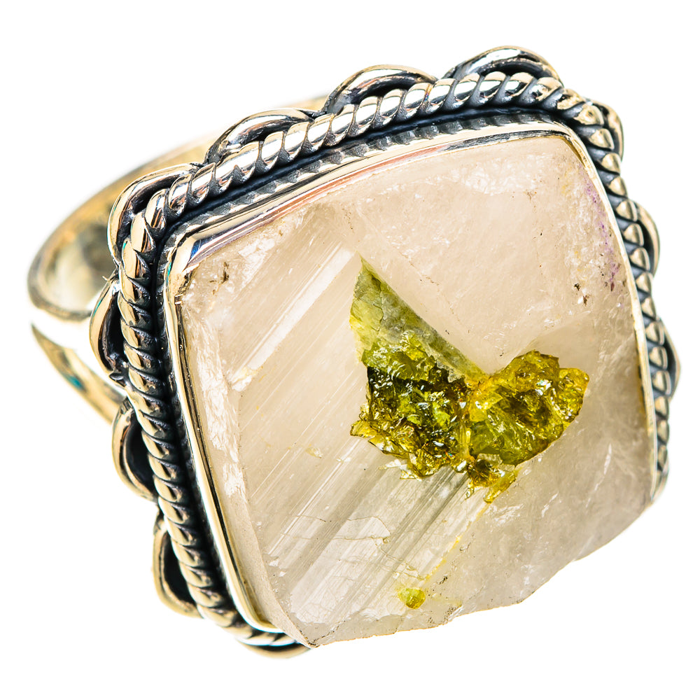 Green Tourmaline In Quartz Rings handcrafted by Anasilvercos - RING119952 - Photo 2