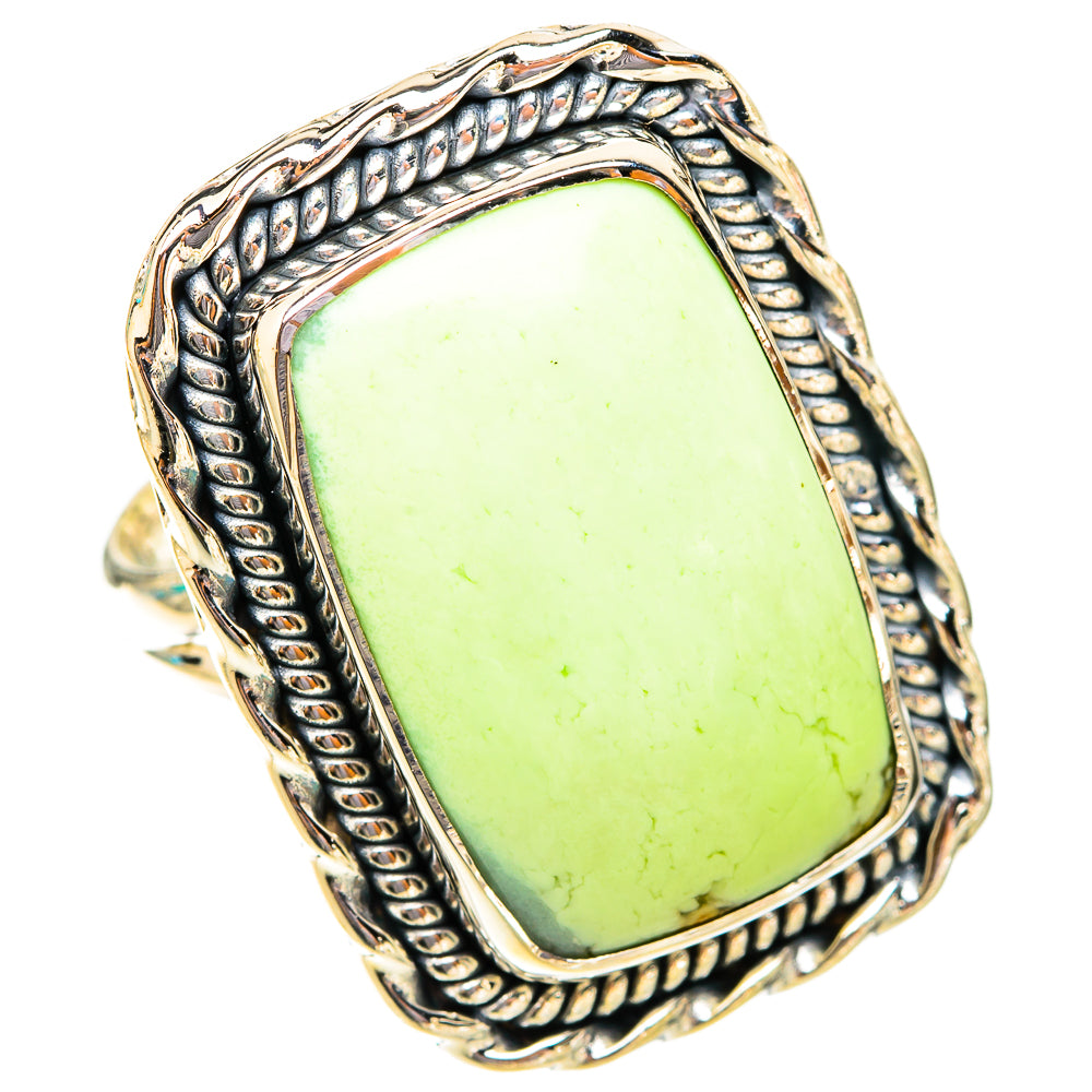 Lemon Chrysoprase Rings handcrafted by Anasilvercos - RING119975 - Photo 2