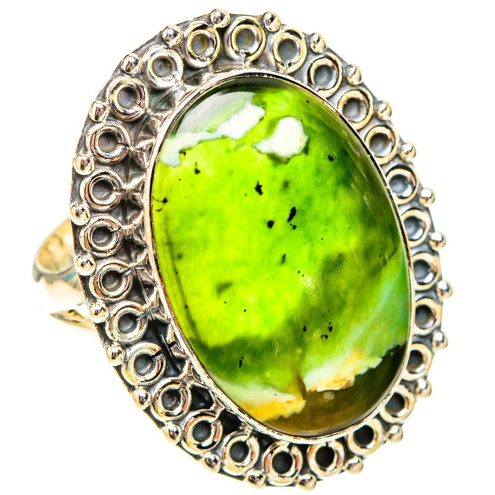Australian Green Opal Rings handcrafted by Anasilvercos - RING119976 - Photo 2