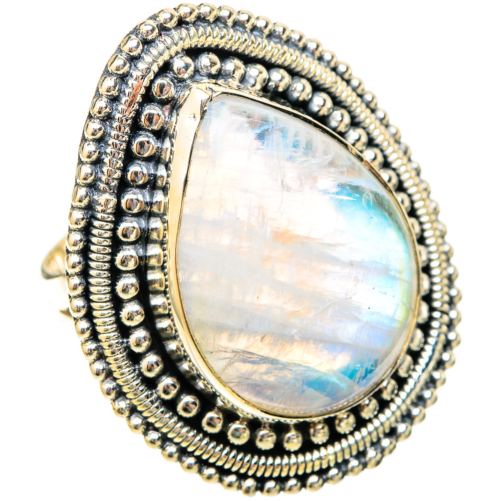 Rainbow Moonstone Rings handcrafted by Anasilvercos - RING119999 - Photo 2