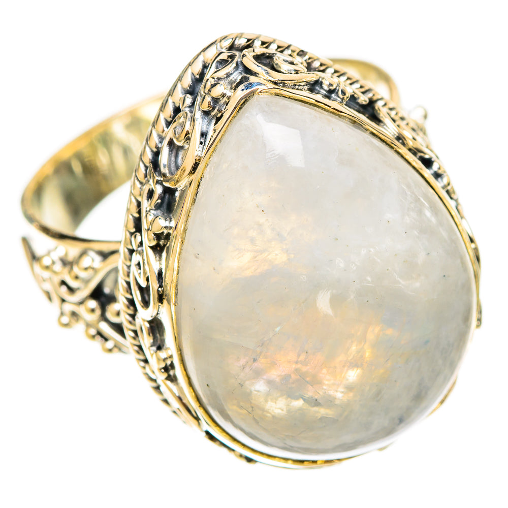 Rainbow Moonstone Rings handcrafted by Anasilvercos - RING120004 - Photo 2