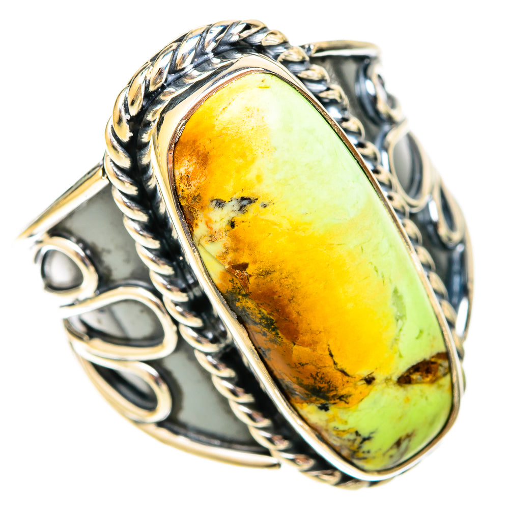 Lemon Chrysoprase Rings handcrafted by Anasilvercos - RING120032 - Photo 2