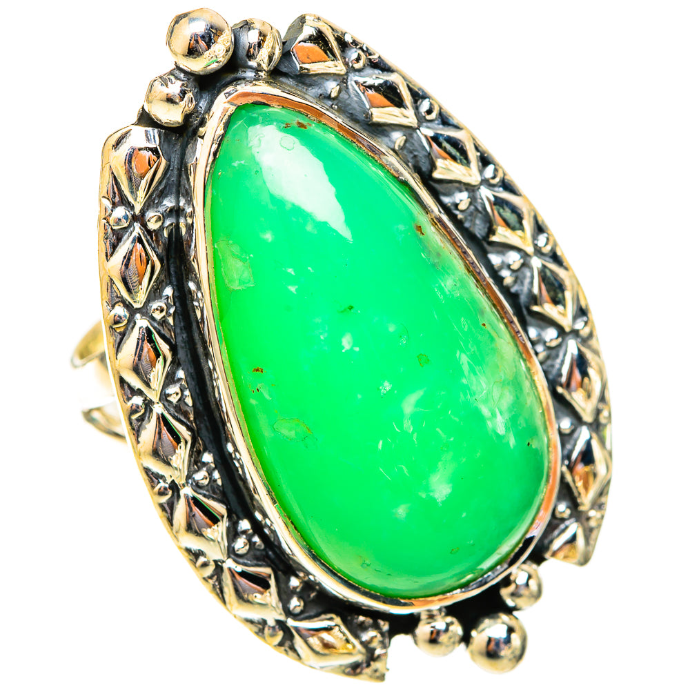 Chrysoprase Rings handcrafted by Anasilvercos - RING120087 - Photo 2