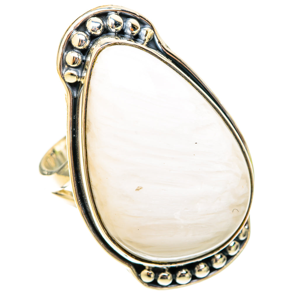 Rainbow Moonstone Rings handcrafted by Anasilvercos - RING120108 - Photo 2